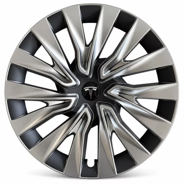 Enjoliveur Nova bord intégral noir / argent pour Tesla Model 3, jante 18 pouces