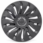 Enjoliveur Petit Cyclone symétrique 14 branches noir mat pour Tesla Model Y, jante 19 pouces