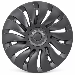 Enjoliveur Petit Cyclone symétrique 14 branches noir mat pour Tesla Model Y, jante 19 pouces