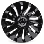 Enjoliveur Petit Cyclone symétrique 14 branches noir brillant pour Tesla Model Y, jante 19 pouces