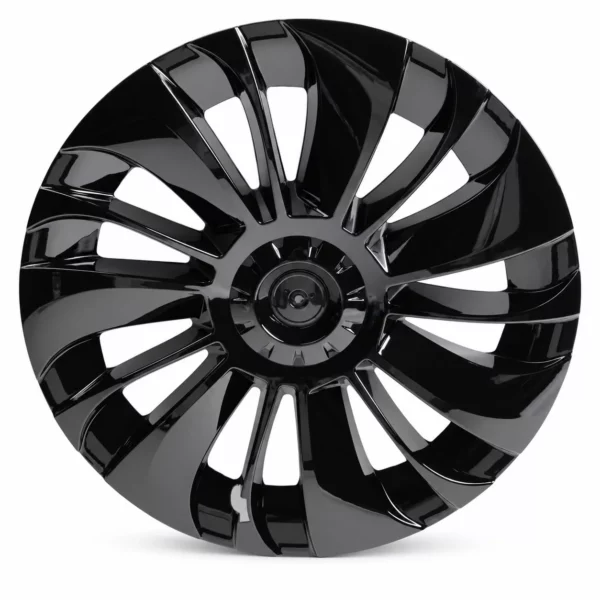 Enjoliveur Hélice symétrique noir brillant pour Tesla Model Y, jante 19 pouces