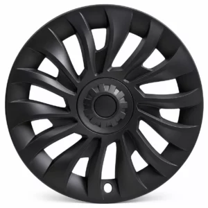 Enjoliveur version restylée 2023 face à motif noir mat pour Tesla Model 3, jante 18 pouces