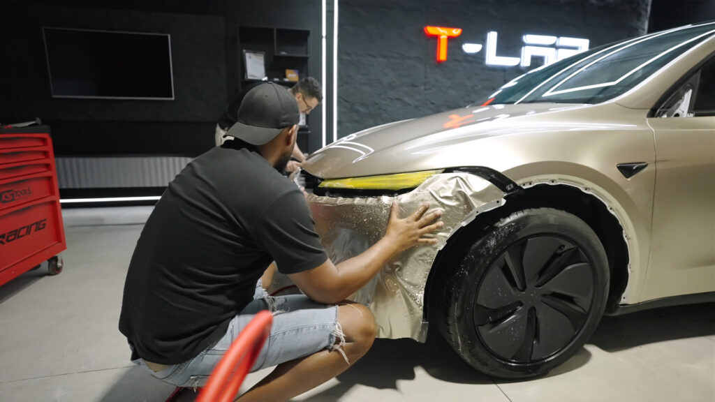 Pose de PPF pare-choc avant sur Tesla Model Y