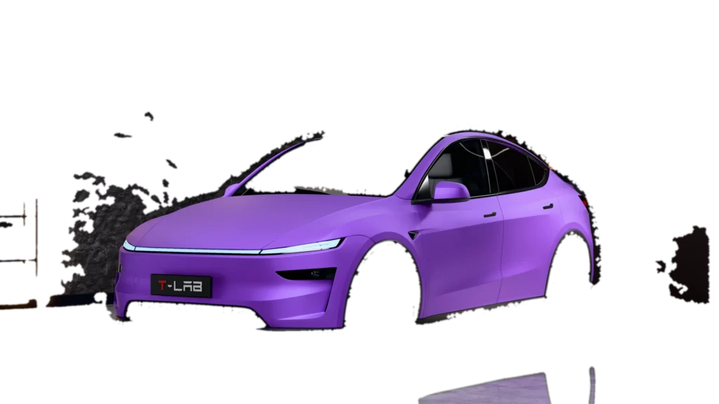 Tesla Model Y en PPF coloré satiné Satin Pinot Noir Purple (MT5006)