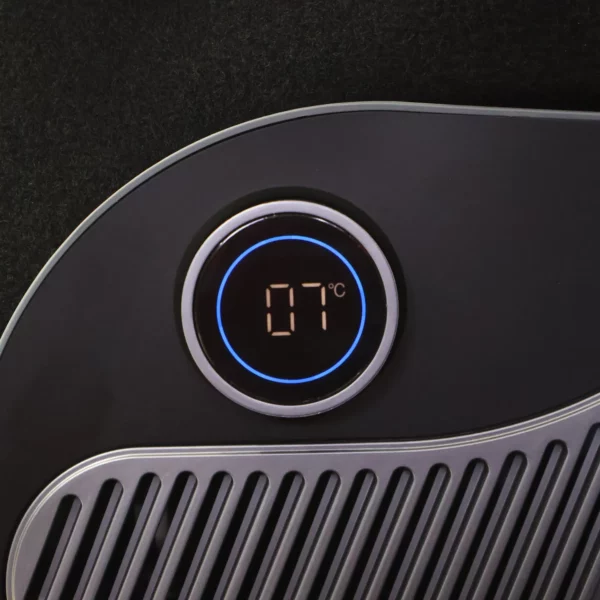 Molette de réglage à écran rond et grille d’aération du bloc froid de la glacière électrique